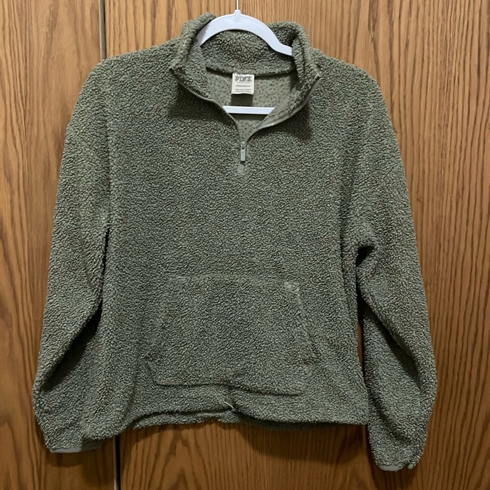Green Sherpa Quarter Zip